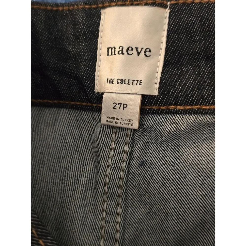 NWOT Maeve Colette Cropped w/Faux Leather 27 Petite - Picture 2 of 4